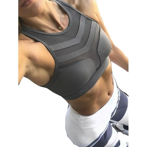 Women Sport Yoga Bra Workout Tank Tops Stretch Seamless Racerback Fitness Padded
